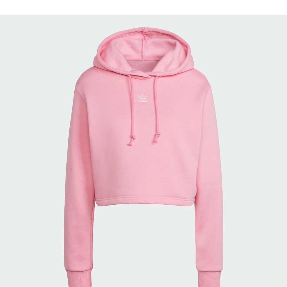 ~Adicolor Essentials Crop Fleece Hoodie Size 2X Bliss Pink